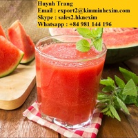 Concentré de jus de pastèque congelé aromatisé, certifié HACCP et ISO, origine Vietnam, 100% pur, emballage en fût