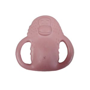 Mordedor de goma Natural sin BPA para bebé, juguete mordedor rosa de marca privada que ayuda a aliviar el dolor de la dentición en mono, patrón de Animal - Product Image 3