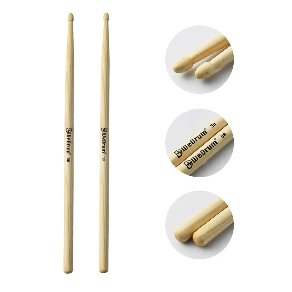 Drumsticks 5A Drumsticks For Drum Set Light Durable Wood Exercise ANTI-SLIP Handles Drum Sticks For Kids Adults Musical Instrument