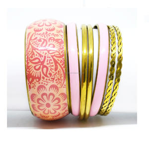 Juego de brazaletes de color melocotón 1950 Compre pulsera colorida redonda ancha de Año Nuevo en línea y joyería del Día Mundial DE LA Salud - Product Image 1