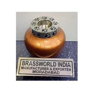 สีส้มชาแสงสัตว์เลี้ยงฌาปนกิจศพ Urn อุปกรณ์โดย Brassworld อินเดีย - Product Image 1