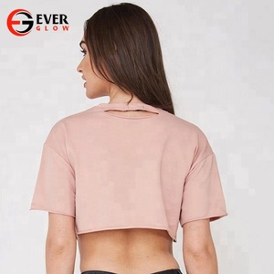 Soft and Thin Plain <b>T</b> <b>Shirt</b> Women Knotted Crop <b>T</b> <b>Shirt</b> Women Custom Cropped Tshirt - Product Image 2