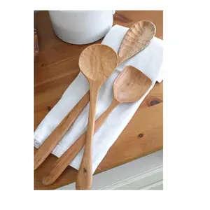 Wood carved spoon Kitchen accessories Mixing and Cooking Wooden rice Spoon Long Handle Wood /Serving Spoons 3 shape for sale
