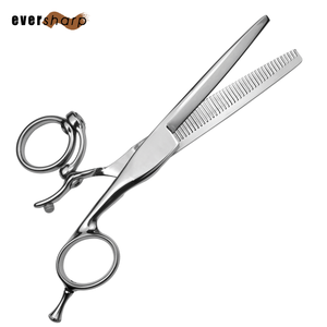 Eversharp Beauty Stainless Steel Hair <b>Thinning</b> Scissors 30 Teeth Sharp Tip Plastic Handle Long Right Handed <b>Mirror</b> Polish - Product Image 3