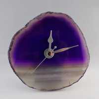 Sous-verre Horloge en Agate Violette NEW STAR, Imitation Antique, Motif Amour, Fait Main, Écologique, Pierre Précieuse CK-003 pour Décoration d'Intérieur et Cadeau