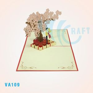 Meilleure vente Amoureux sous la fleur de cerisier 3D Pop Card Paper Handmade Vietnam Design Custom Love Greeting Fairy Handicraft - Product Image 2