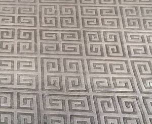 Alfombra India geométrica moderna de buena calidad, 80 nudos, lana anudada a mano/viscosa, tejido Tibetano para cada necesidad de hogar - Product Image 1
