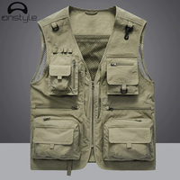 Gilet multi-poches pour hommes, veste classique sans manches, accessoire d'extérieur pour photographe, vestes de pêche, vêtements de voyage 5xl, collection