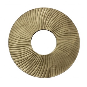 Decoración del hogar Bonito vidrio Hierro y MDF Material Color dorado Decoración de pared Marco de espejo Hecho a mano Personalizado - Product Image 1