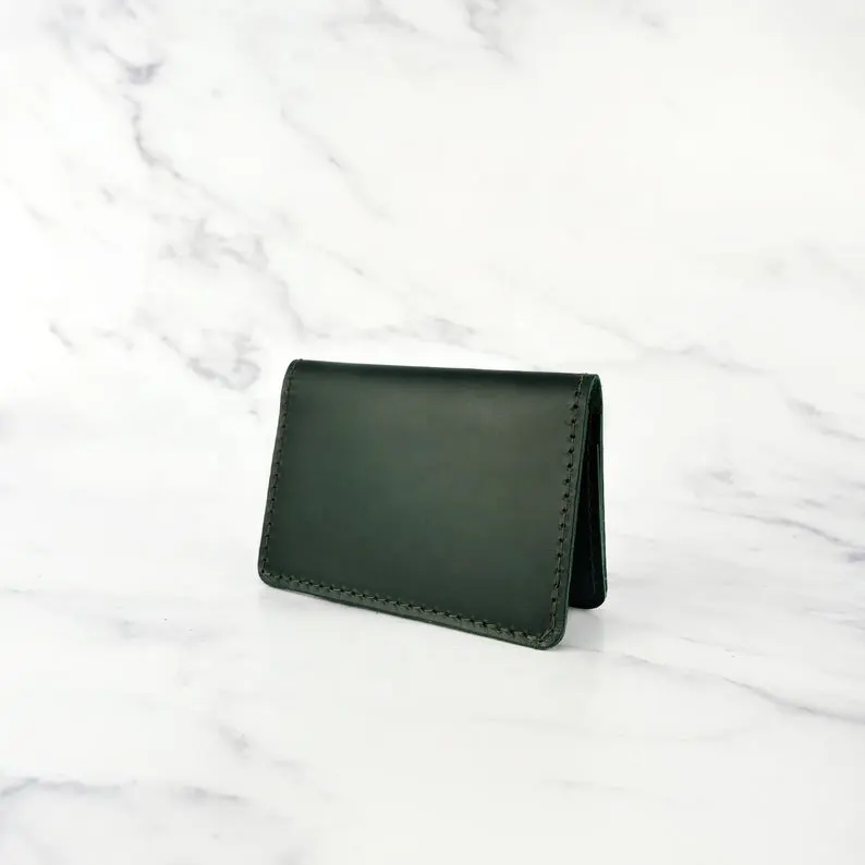 Porta carte grigio ardesia in pelle verde//portafoglio minimalista// Slim //viaggio// ROAM VES-0128