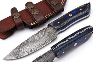 Couteau à lame fixe en acier damas fait à la main personnalisé ZR1507 OEM manche en bois de sécurité pour la chasse en plein air et le camping à usage industriel - Product Image 2