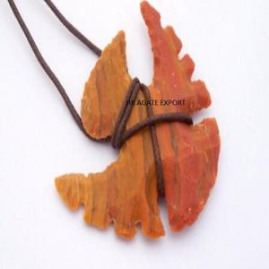 Agate Fancy Forme Unique Pointe de Flèche Cristal Pierre Naturelle Meilleure Qualité Guérison Pendentif Fil Enroulé Collier - Product Image 1