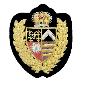 Badges de blazer personnalisés Badges en fil métallique de qualité supérieure Badges brodés à la main
