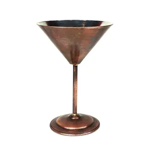 Turkish Copper Martini Cup Glass Flat