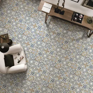 Azulejo decorativo antideslizante para uso en el hogar, azulejo clásico de porcelana de 600x600 de Marruecos y fabricante indio