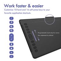 Tablette graphique Huion H1161 avec stylet numérique sans batterie, tablette d'écriture numérique 11*6.8'