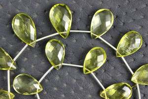 Impresionante calidad Strand 20 piezas Natural amarillo limón cuarzo piedra preciosa facetada forma de pera Briolette cuentas al por mayor - Product Image 4