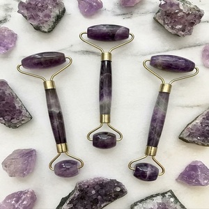Rodillo de masaje de amatista de súper calidad Hermosa piedra preciosa de cristal natural Artesanía de piedra semipreciosa tallada más vendida al por mayor - Product Image 1