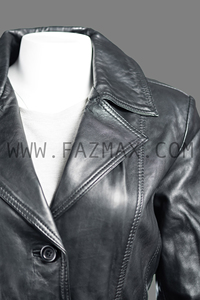 Chaqueta de guisante de cuero genuino - Product Image 2