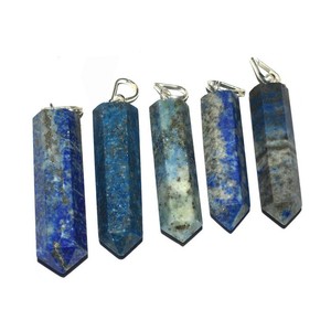 จี้รูปดินสอ Lapis Lazuli สีน้ำเงินพร้อมทองแดงชุบและคริสตัลรูปแบบตัวเลขคลาสสิกอาเกตและเพชรที่มีเสน่ห์ซื้อ - Product Image 1