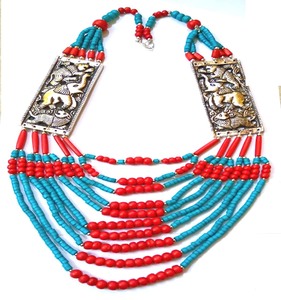 Collier de perles en os, style bohème, géométrique, unisexe, bijoux fantaisie faits à la main, artisanat NK-WA0056 - Product Image 1