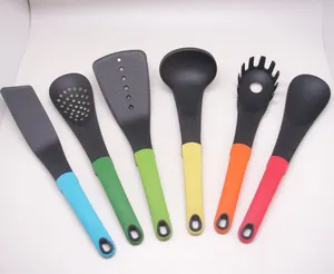 Yangjiang Factory, Set of 7, Nylon Kitchen Utensils with PP & TPR handle, plastic kitchenware, ODM brand