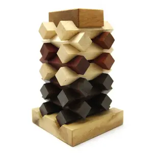 Torre de juguete de madera para niños y adultos, rompecabezas de madera con forma de cubo, ideal para regalar a su hijo o pareja