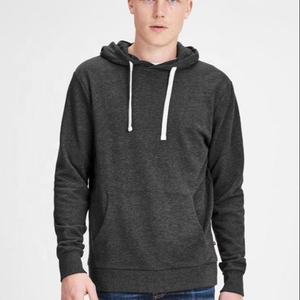 Sweat à capuche noir 50 coton Polyester pour hommes, de haute qualité OEM, manches longues, imprimé, surdimensionné, vente en gros - Product Image 1