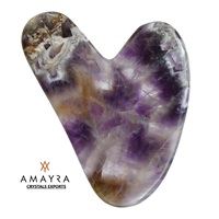 Belle améthyste Gua Sha masseur naturel améthyste soins de la peau équipement de guérison acheter en ligne auprès des exportations de cristaux Amayra