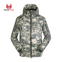 Chaqueta Ligera de Senderismo para Hombre con Estampado de Camuflaje, Cierre Completo, Diseño Transpirable y Resistente al Viento