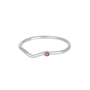 Anillo de plata de primera ley con gema de turmalina para mujer, sortija, plata esterlina 925, piedra preciosa, color rosa, hecho a mano - Product Image 1