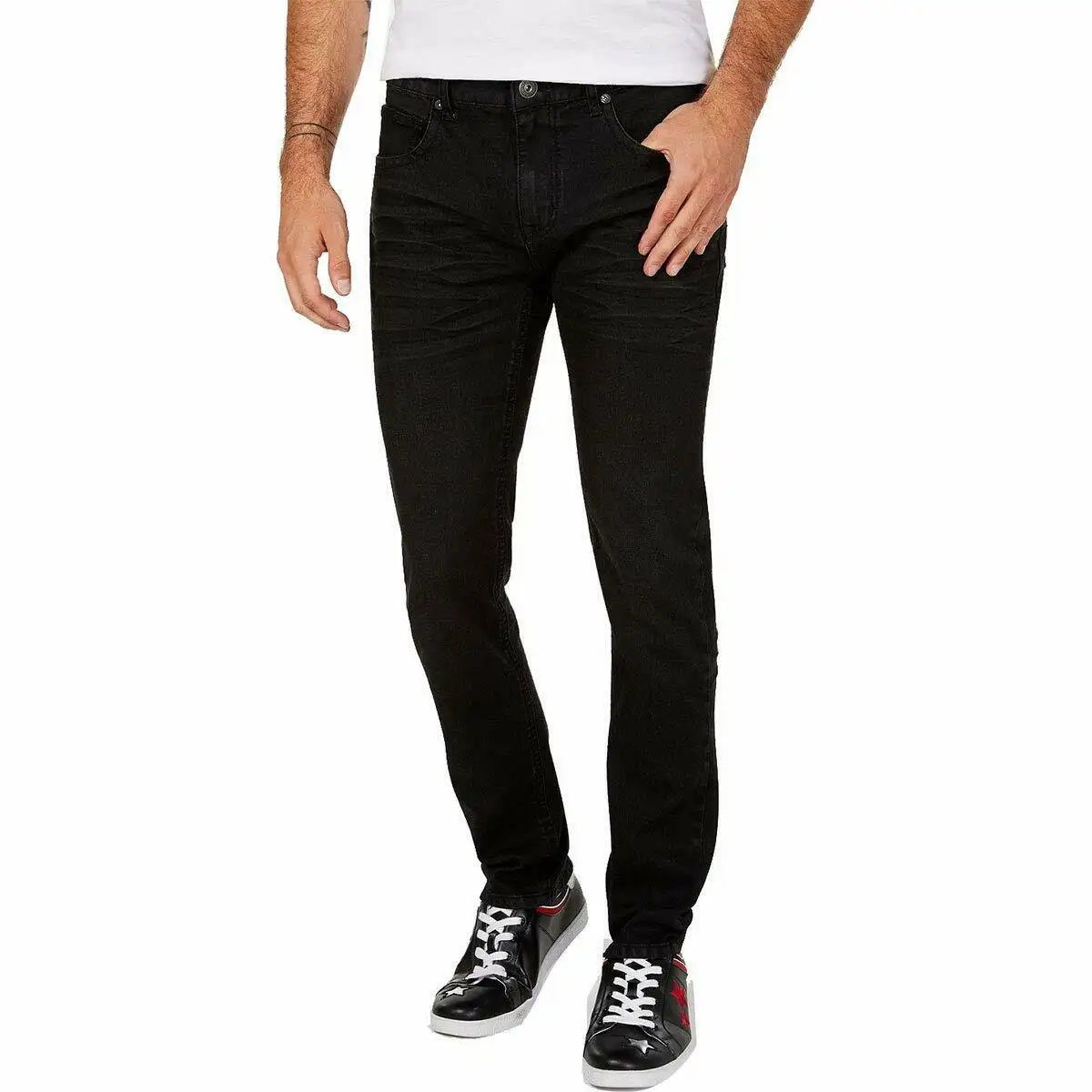 Homens Jeans Preto Slim Fit Reta Calças Jeans | internacional Dos Homens Regular Fit Pedra Homens de Perna Reta Clássico | Skinny calças de brim