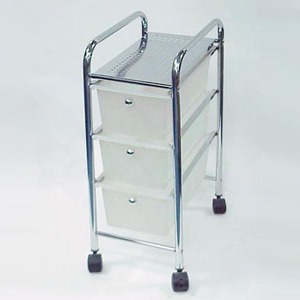 Gabinete de cajón de metal estrecho de 4 niveles Acabado cromado Diseño contemporáneo duradero ecológico para apartamentos de hoteles de montaje en esquina - Product Image 3