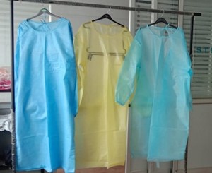 Disposable Isolation Gown PP SS, SS + PE, SMS, SMMS Fabric Water Proof Isolation <b>Apron</b> 35-40 GSM FREE SIZE PPE-ISO-001 IN;32665 - Product Image 2