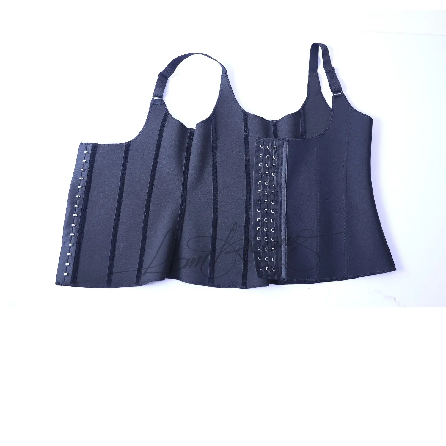 Factory wholesale Rubber Hook Classic Black Latex Waist Cincher Body shaper corset