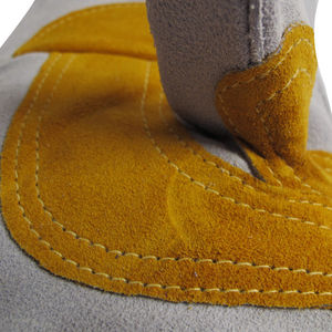 Guantes DE TRABAJO forrados de algodón con estampado personalizado, guantes de soldadura de cuero de vaca de alta resistencia, resistentes al calor, antiincendios, XL profesionales - Product Image 3