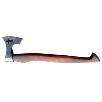 Hache Viking forgée à la main en acier à haute teneur en carbone, hache à barbe, hache de combat, axe viking, croix sur la lame et manche en bois de rose, 600g