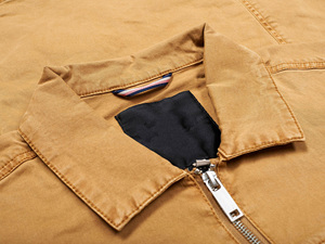 Chaqueta de camionero informal de sarga de algodón para hombre más vendida, chaqueta de sarga de algodón lavada con cuello levantado de último diseño americano - Product Image 2