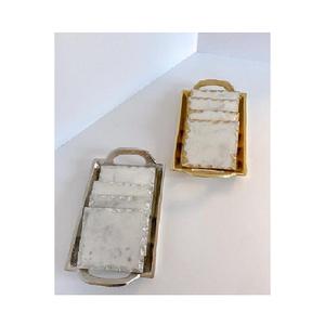Wholesale Drink Ware <b>Coasters</b> Premium Quality Marble <b>Gold</b> Beaded Hotels Elegant Designer Tableware <b>Coasters</b> in Good Prices - Product Image 5