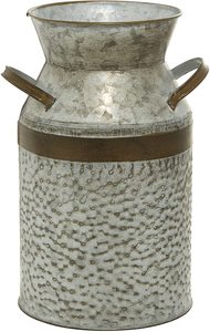 Pichet galvanisé fait à la main Pot de fleur élégant intérieur extérieur support de plante ferme jardin Pot de fleur Unique métal Design décor - Product Image 5