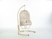 Chaise suspendue moderne en forme d'œuf avec structure en acier, best-seller 2021, avec coussin résistant à l'eau pour une utilisation en extérieur dans les parcs, les gymnases, les écoles