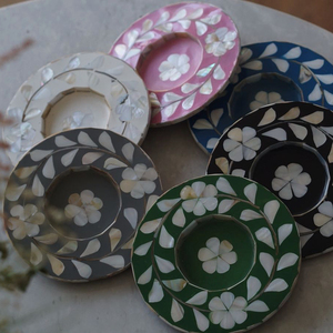 Sous-verre de vaisselle, sous-verre, nouvelle conception, plaque à thé et café en nacre, sous-verres, tasses arabes, assiettes de service rondes, cadeaux du Ramadan - Product Image 1