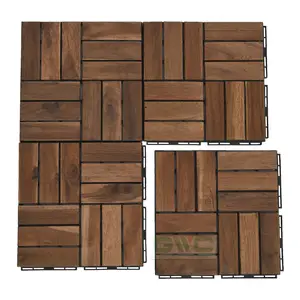 Acacia composite wooden flooring/Interlocking DIY Deck Tile plastic base wood deck tile balcony patio garden space outdoor