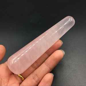 แท่งนวดโรสควอตซ์/นวดตัว/ขายส่ง แท่งนวดคริสตัลโรสควอตซ์ทรงกลมจากธรรมชาติ สำหรับการบำบัดและทำสมาธิ - Product Image 1