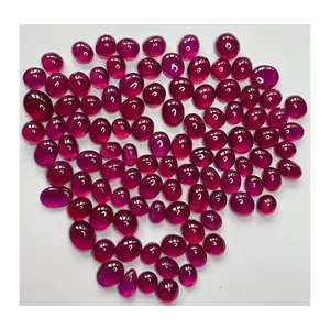 Top Notch Qualité Profonde Rouge Couleur 100% Naturel Ruby cabochons 5-15 carat Ovale Poires Forme Lâche Pierres Précieuses pour les Bijoux