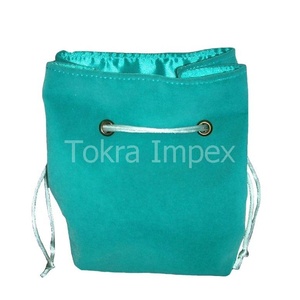Sacs pochette à cordon en velours de luxe super doux biodégradable écologique parfum de bijoux vert de mer à faible quantité minimale de commande imprimé de logo personnalisé - Product Image 1