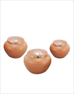 Urna conmemorativa de cremación púrpura de latón con estampado de pata de estilo americano de lujo Urna funeraria elegante para cenizas de mascotas - Product Image 3