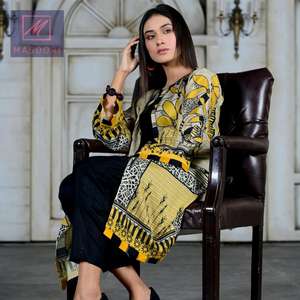 Colección Premium de Verano 2022, Kurti Amarillo de Algodón de Alta Calidad Estilo Indio para Mujer, con Estampado Digital Interior, para Fiestas - Product Image 3