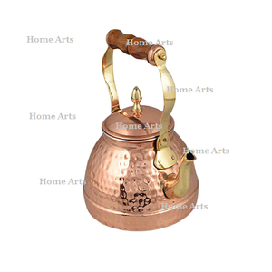 Hervidor de té y café de cobre de diseñador con asa de latón, tetera de Calidad exclusiva, tetera de agua de tamaño personalizado a granel - Product Image 3