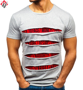 T-shirt 100% coton pour hommes à la mode Logo imprimé personnalisé en gros et T-shirt noir blanc uni - Product Image 2